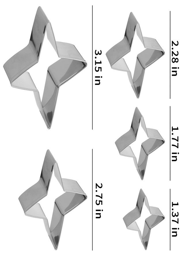 WHTCHSU Star Shape Cookie Cutter Set-5 pcs Stainless Steel Four-pointed Star Biscuit Molds Cake Cookie Cutter Set - Image 2